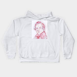 Robert Schumann Portrait | Robert Schumann Artwork | Line Art Kids Hoodie